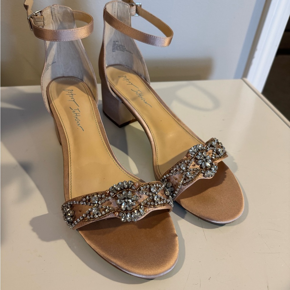 Betsey Johnson Gold Beaded Heels